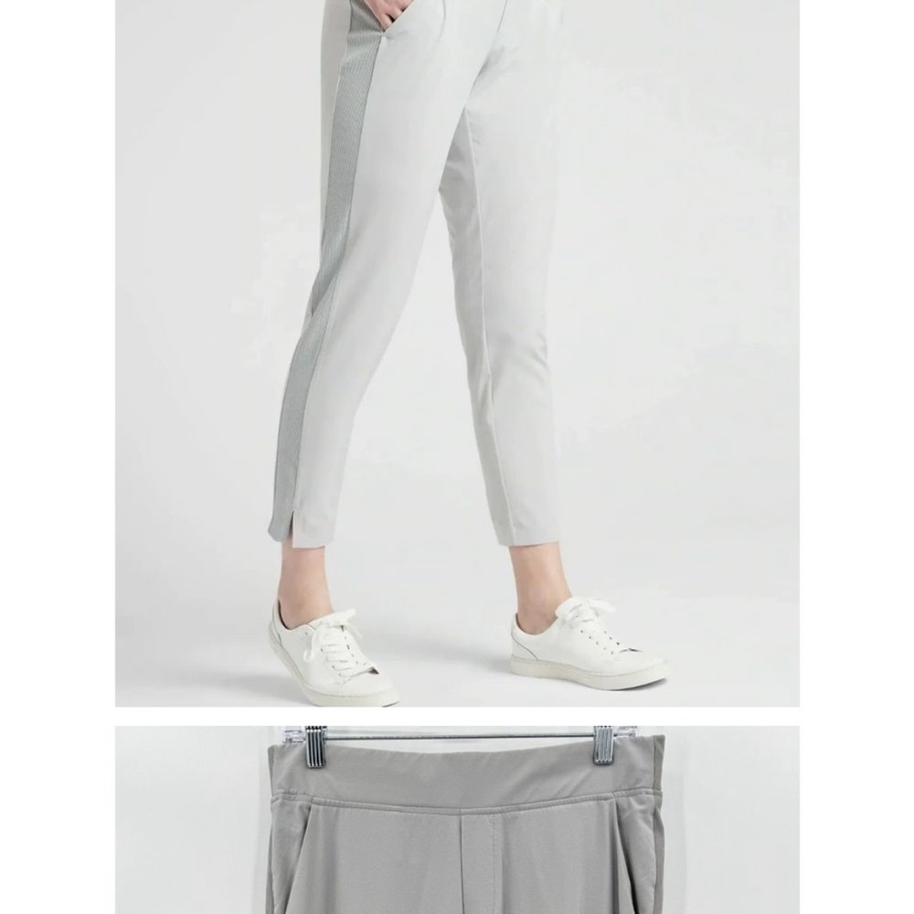 ATHLETA Brooklyn Mid Rise Jogger Light Gray Ankle Pant Size 6